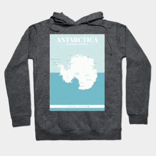 Antarctica Research Stations Map Hoodie